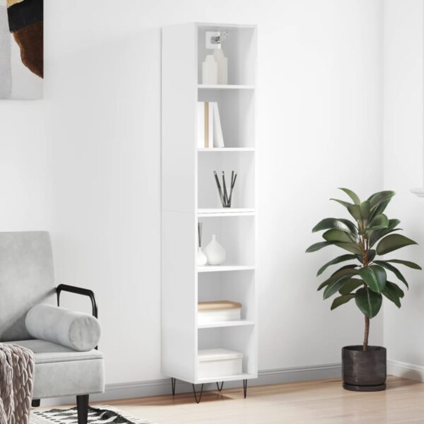 vidaXL Highboard høyglans hvit 34