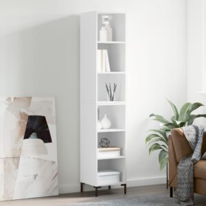 vidaXL Highboard høyglans hvit 34