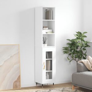 vidaXL Highboard høyglans hvit 34