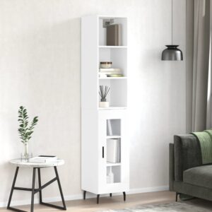 vidaXL Highboard høyglans hvit 34