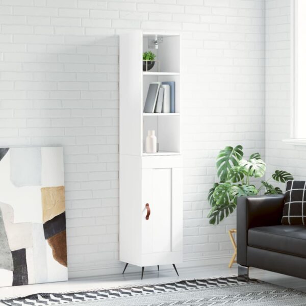 vidaXL Highboard høyglans hvit 34