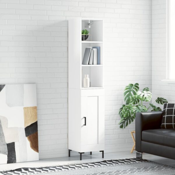 vidaXL Highboard høyglans hvit 34