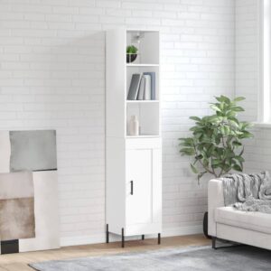 vidaXL Highboard høyglans hvit 34