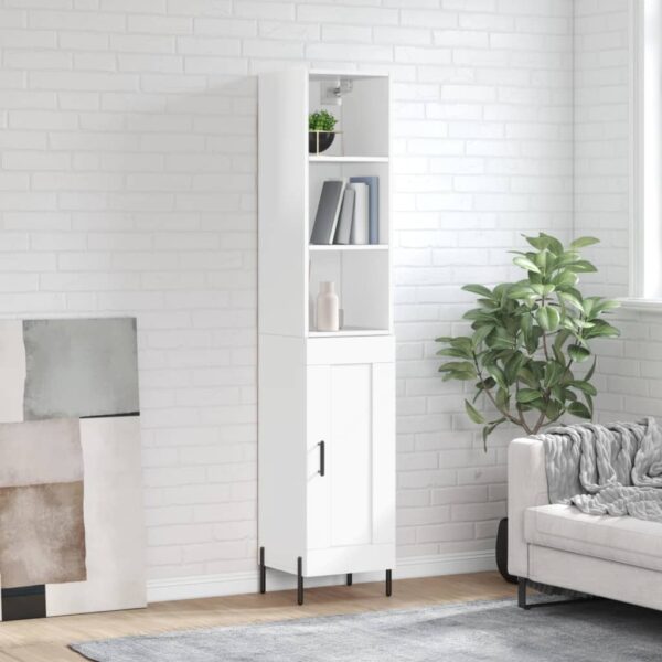 vidaXL Highboard høyglans hvit 34