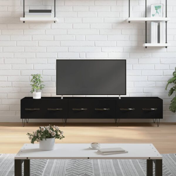 vidaXL TV-benk svart 150x36x30 cm konstruert tre