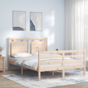 vidaXL Sengeramme med hodegavl small double heltre