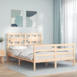 vidaXL Sengeramme med hodegavl 140x190 cm heltre