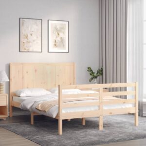 vidaXL Sengeramme med hodegavl 140x190 cm heltre