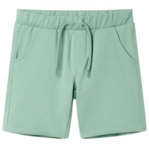 Barneshorts med snor lysekaki 128