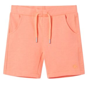 Barneshorts med snor neonoransje 140