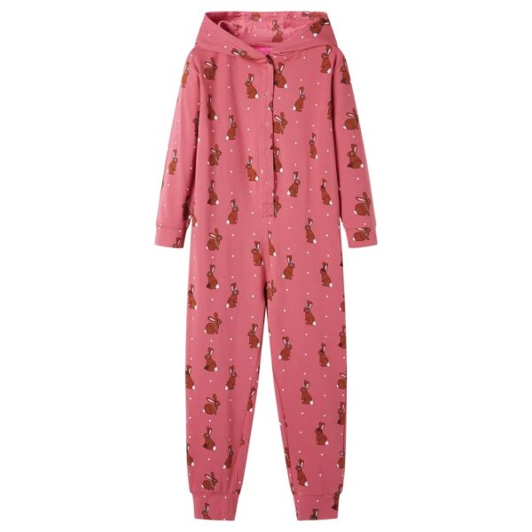 Heldress med hette for barn gammel rosa 116