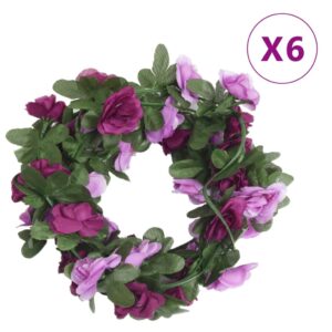 vidaXL Blomsterkranser for jul 6 stk vår lyselilla 250 cm