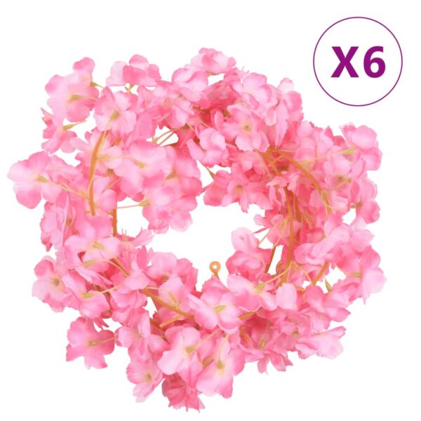 vidaXL Blomsterkranser for jul 6 stk mørkelilla 180 cm