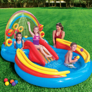 Intex Oppblåsbart basseng Rainbow Ring Play Center 297x193x135 57453NP