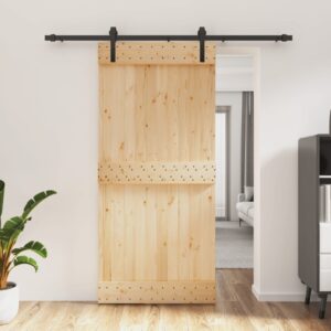 vidaXL Skyvedør med monteringstilbehør 95x210 cm heltre furu