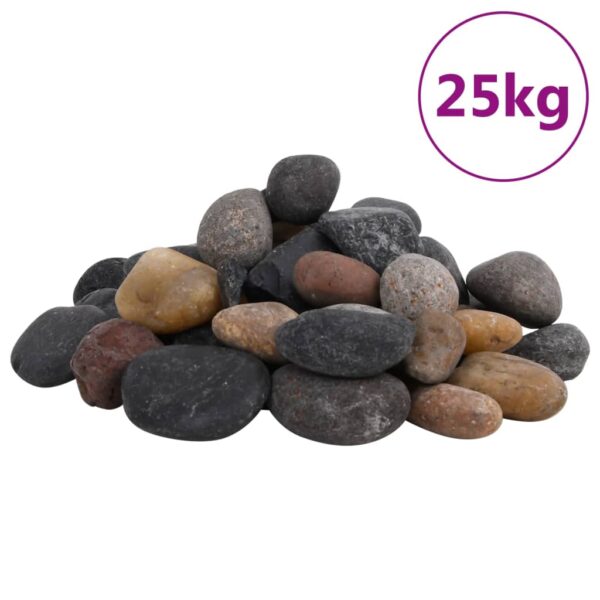 vidaXL Polerte småstein 25 kg flerfarget 5-8 cm