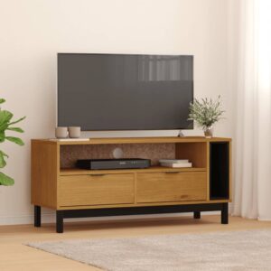 vidaXL TV-benk FLAM 110x40x50 cm heltre furu