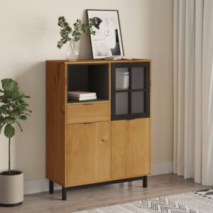 vidaXL Highboard med glassdør FLAM 92x40x122