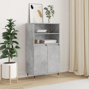 vidaXL Highboard betonggrå 60x36x110 cm konstruert tre