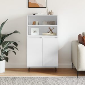 vidaXL Highboard høyglans hvit 60x36x110 cm konstruert tre