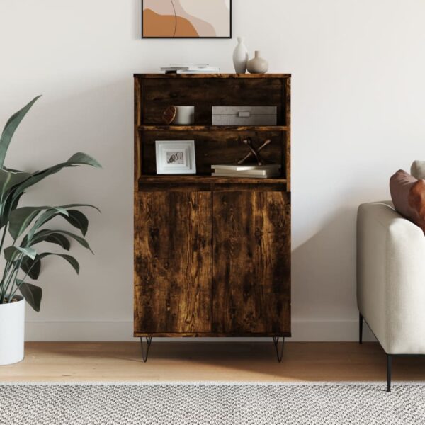 vidaXL Highboard røkt eik 60x36x110 cm konstruert tre