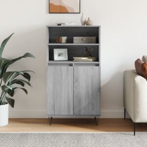 vidaXL Highboard grå sonoma 60x36x110 cm konstruert tre