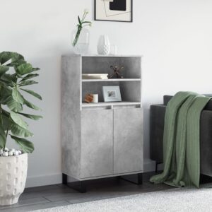 vidaXL Highboard betonggrå 60x36x110 cm konstruert tre