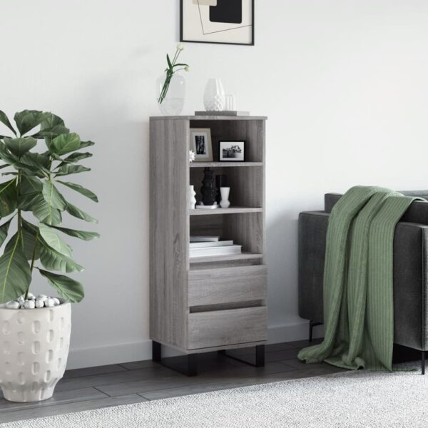 vidaXL Highboard grå sonoma 40x36x110 cm konstruert tre