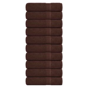 vidaXL Badehåndklær 10 stk brun 100x150 cm 360 g/m² 100 % bomull