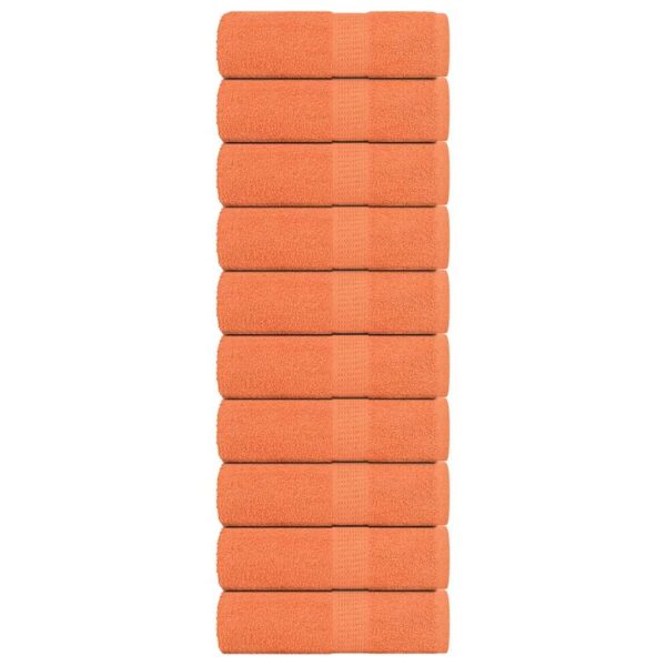 vidaXL Gjestehåndklær 10 stk oransje 30x50 cm 360 g/m2 100 % bomull