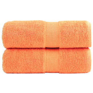 vidaXL Premium vaskekluter SOLUND 2 stk oransje 30x30 cm 600 g/m2