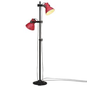 vidaXL Vegglampe 25 W mørkerød 25x25x90/140 cm E27