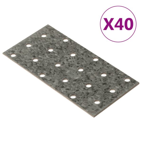 vidaXL Perforerte plater 40 stk 2 mm 120x60 mm galvanisert stål