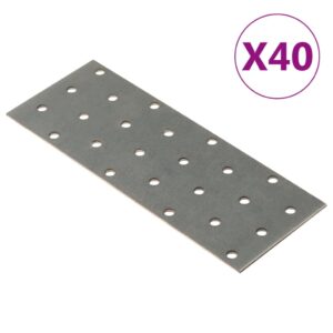 vidaXL Perforerte plater 40 stk 2 mm 160x60 mm galvanisert stål