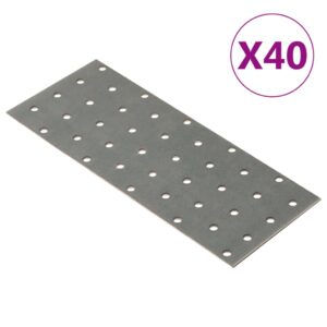 vidaXL Perforerte plater 20 stk 2 mm 200x80 mm galvanisert stål