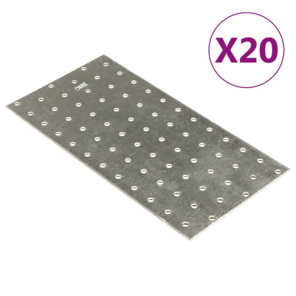 vidaXL Perforerte plater 20 stk 2 mm 240x120 mm galvanisert stål