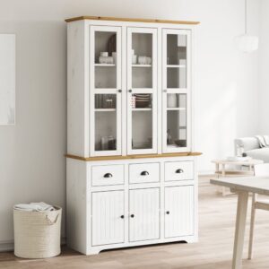 vidaXL Highboard BODO hvit og brun 115