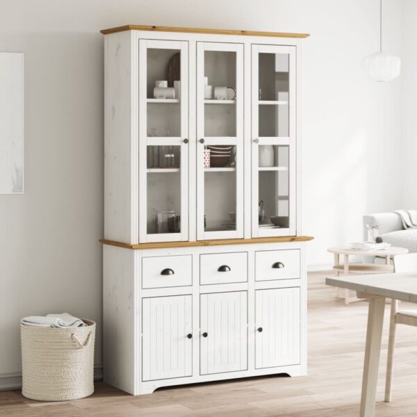 vidaXL Highboard BODO hvit og brun 115