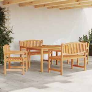 vidaXL Hagespisegruppe 5 deler heltre teak