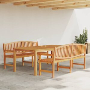 vidaXL Hagespisegruppe 3 deler heltre teak