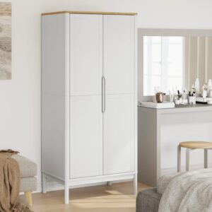 vidaXL Garderobe FLORO hvit 77x53x171 cm heltre furu