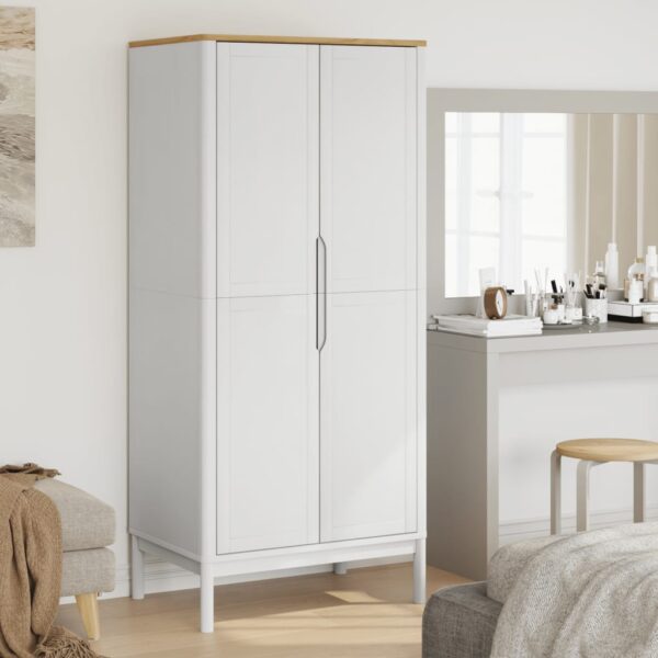 vidaXL Garderobe FLORO hvit 77x53x171 cm heltre furu