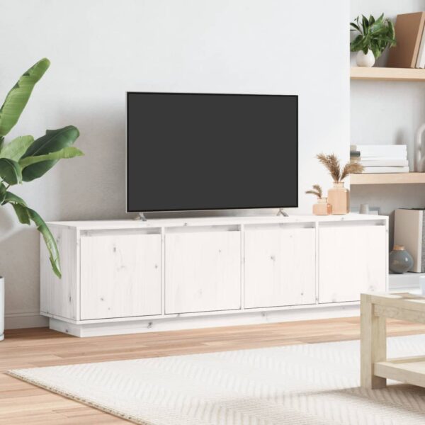 vidaXL TV-benk hvit 156x37x45 cm heltre furu