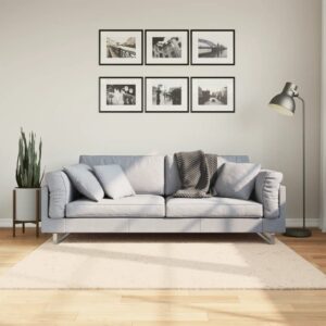 vidaXL Teppe HUARTE kort luv mykt og vaskbart beige 160x160 cm