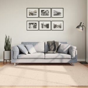 vidaXL Teppe HUARTE kort luv mykt og vaskbart beige 200x200 cm