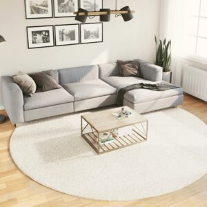 vidaXL Teppe OVIEDO kort luv beige Ø 280 cm