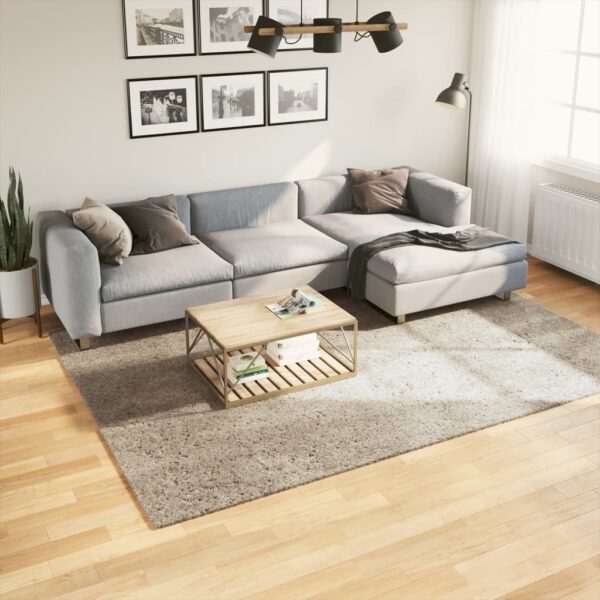 vidaXL Teppe ISTAN med lang luv skinnende utseende beige 200x280 cm