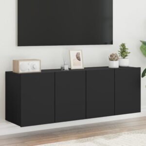 vidaXL Veggmonterte TV-benker 2 stk svart 60x30x41 cm