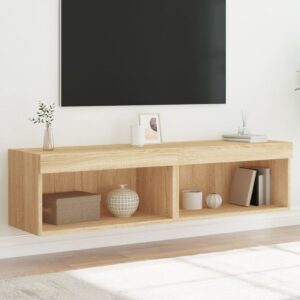 vidaXL TV-benk med LED 2 stk sonoma eik 60x30x30 cm