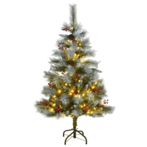 vidaXL Kunstig hengslet juletre med 150 LED 120 cm